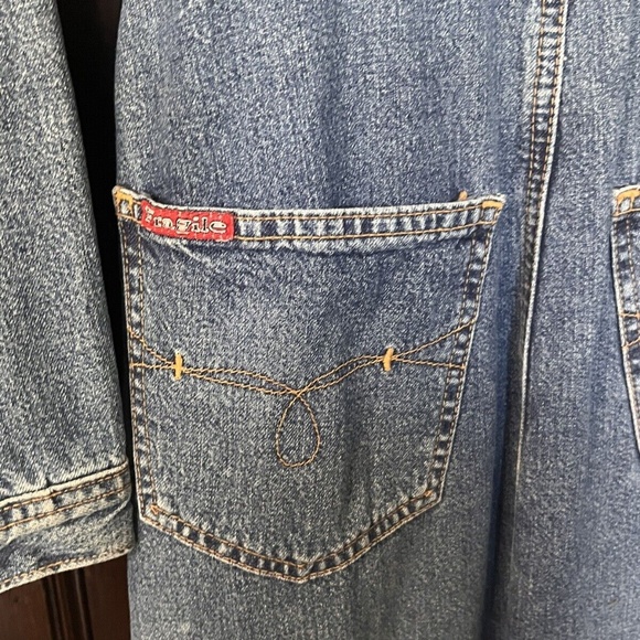 Vintage Late 90’s NWT Fragile Jeans Denim Long Duster Overcoat - Picture 8 of 13